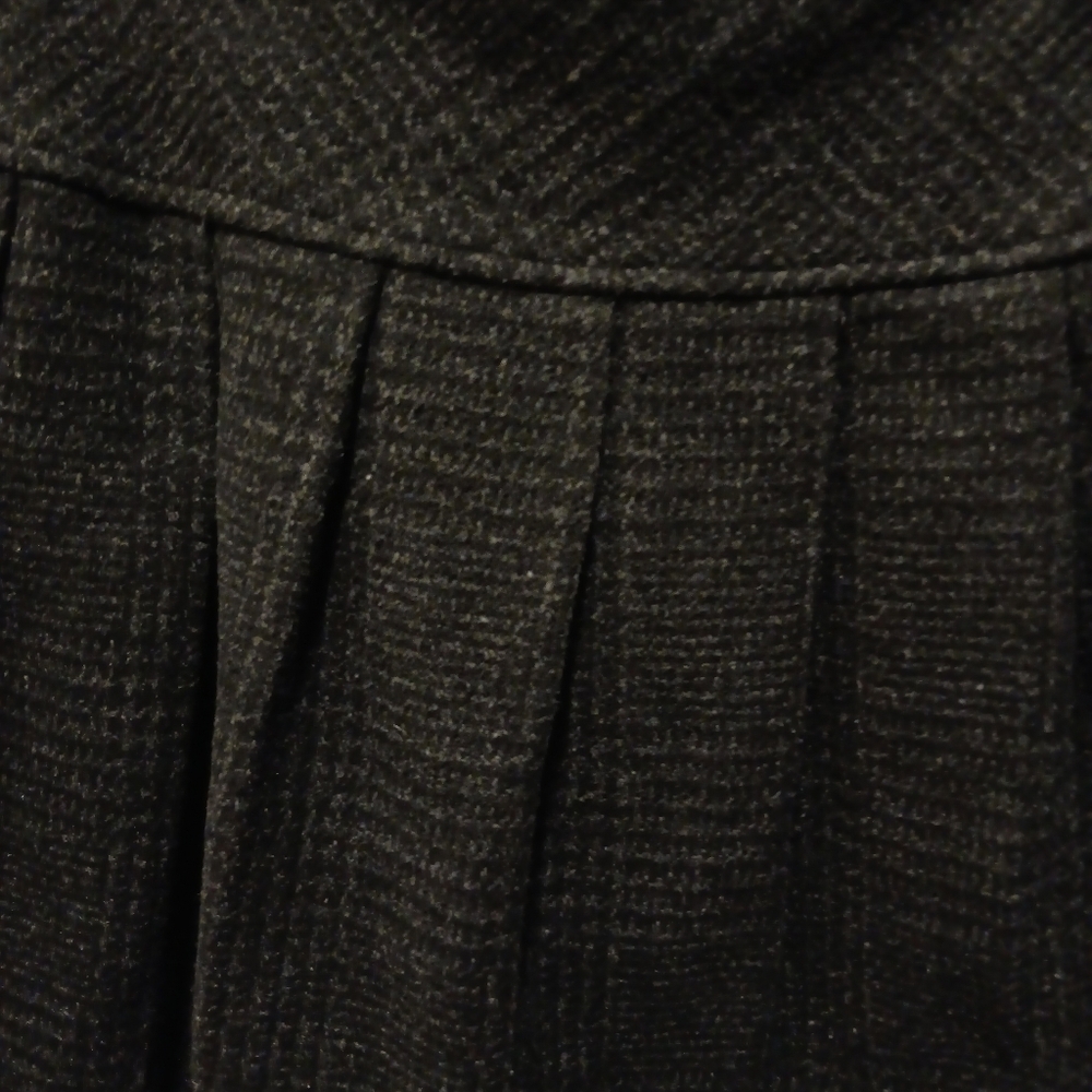 Chouyatou Women's Casual Plaid A-Line Wool Pleated Short Skirt Charcoal - Picture 2 of 8
